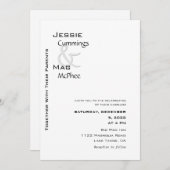 白黒コンテンポラリー 招待状 (正面/裏面)