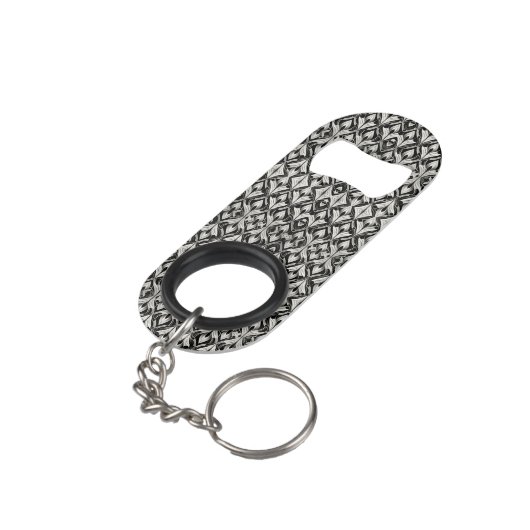 白黒コントラスト キーホルダー栓抜き (裏面アングル)