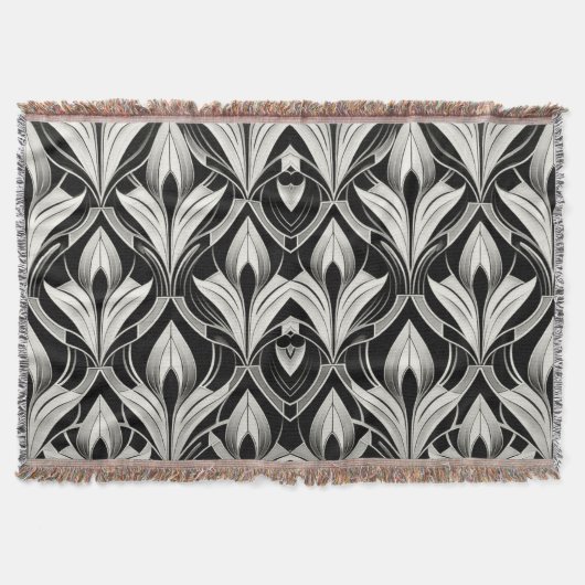 白黒コントラスト スローブランケット (正面)