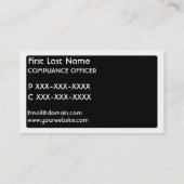 白黒コンプライアンス責任者の名刺 名刺 (裏面)