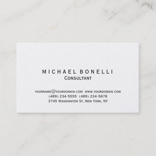 白黒コンミニマルサルタント名刺 名刺 (正面)