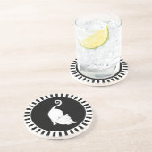 白黒コースターのかわいい白キティ猫 コースター (側面)