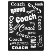 白黒コーチギフトパーソナライズされた名アート クリップボード (裏面)