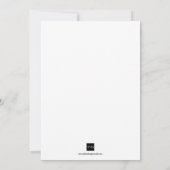 白黒コーナースクロールスクリプトエレガントな結婚式 招待状 (裏面)