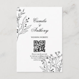 白黒コーナーフローラボホ結婚ズ エンクロージャーカード