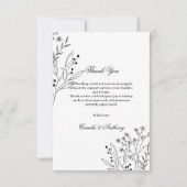 白黒コーナーフローラボホ結婚ズ サンキューカード (正面)