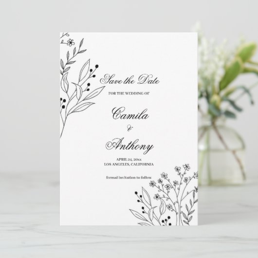 白黒コーナーフローラボホ結婚ズ 招待状 (スタンド正面)