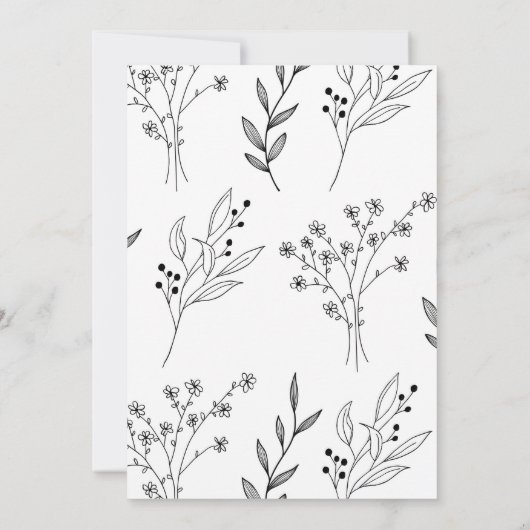 白黒コーナーフローラボホ結婚ズ 招待状 (裏面)