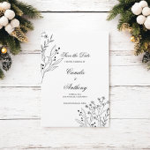 白黒コーナーフローラボホ結婚ズ 招待状