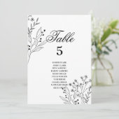 白黒コーナーフローラBoho座席表 招待状 (スタンド正面)