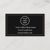 白黒コーヒーショップロゴビジネス報酬パンチ ロイヤリティカード (裏面)