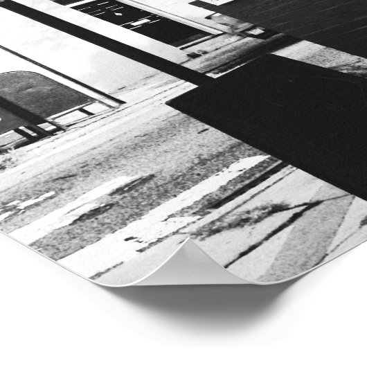 白黒コーヒーショップ写真ポスター ポスター (角)