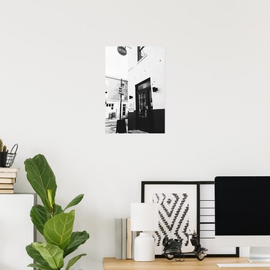 白黒コーヒーショップ写真ポスター ポスター (ホームオフィス)