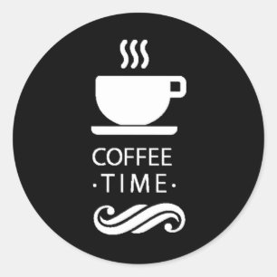白黒コーヒー時間 ラウンドシール
