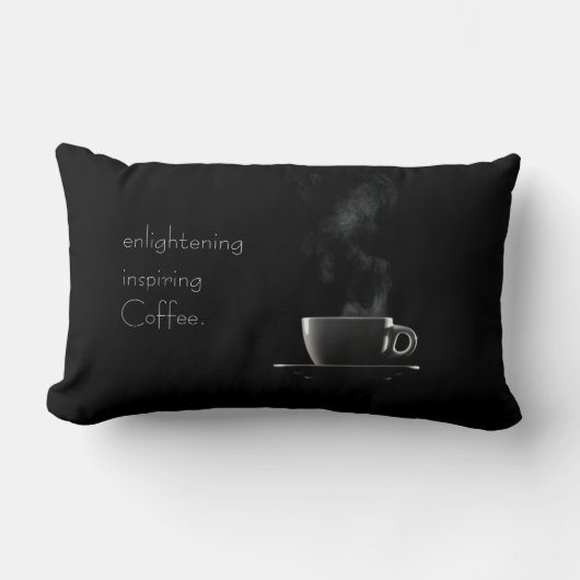白黒コーヒー枕 ランバークッション (正面)