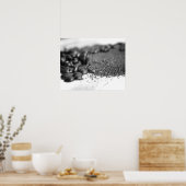 白黒コーヒー豆とコーヒーの根拠16x20 ポスター (キッチン)