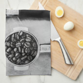 白黒コーヒー キッチンタオル (四つ折り)