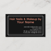 白黒コーラルピーチパウダー赤面メイクアップアート 名刺 (裏面)