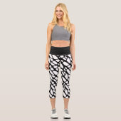 白黒ゴシックくもの巣パタオーガニックーン カプリレギンス (正面)