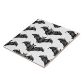 白黒ゴシックこうもり模様 タイル (側面)