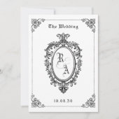 白黒ゴシッククラシック結婚式招待状 招待状 (正面)