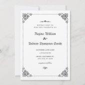 白黒ゴシッククラシック結婚式招待状 招待状 (裏面)