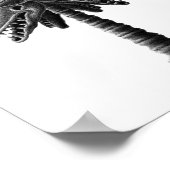 白黒ゴシックスカルホラーパームツリーポスター ポスター (角)