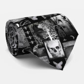 白黒ゴシックスカル ネクタイ (ロール)