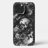 白黒ゴシックスカル iPhoneケース (裏面)