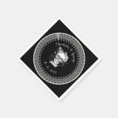 白黒ゴシックフローラスカルハロウィン結婚ズ スタンダードカクテルナプキン (角)