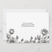 白黒ゴシックフローラスカル結婚 サンキューカード (裏面)