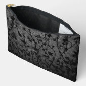 白黒ゴシック様式のアンティークフローラ アクセサリーポーチ (見開き)