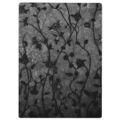 白黒ゴシック様式のアンティークフローラ クリップボード (裏面)