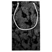 白黒ゴシック様式のアンティークフローラ スモールペーパーバッグ (裏面)