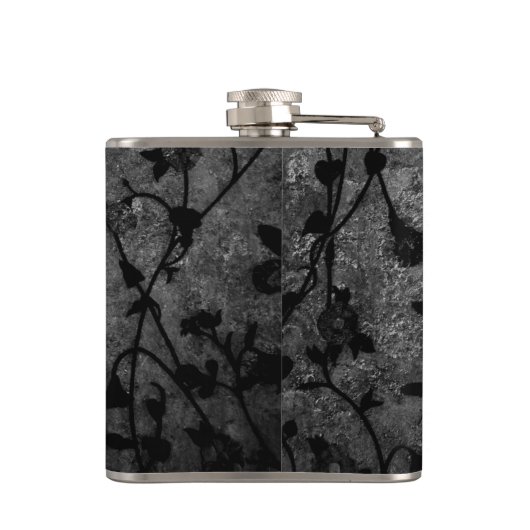 白黒ゴシック様式のアンティークフローラ フラスク (裏面)