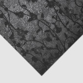白黒ゴシック様式のアンティークフローラ 薄葉紙 (詳細)
