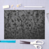 白黒ゴシック様式のアンティークフローラ 薄葉紙 (クラフト)