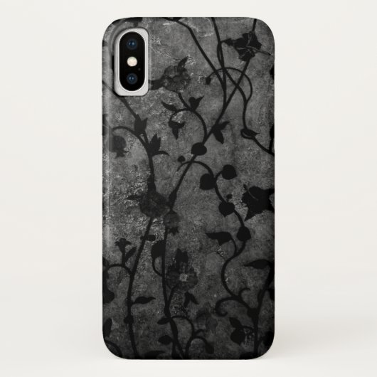 白黒ゴシック様式のアンティークフローラ Case-Mate iPhoneケース (裏面)
