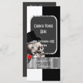 白黒ゴシック様式のスカル結婚式プログラム プログラム (正面/裏面)