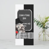 白黒ゴシック様式のスカル結婚式プログラム プログラム (スタンド正面)