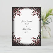 白黒ゴシック様式のスクロール結婚式招待状 招待状 (スタンド正面)