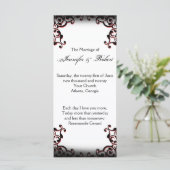 白黒ゴシック様式のスクロール結婚式 プログラム (スタンド正面)