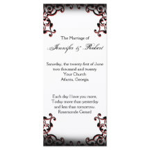 白黒ゴシック様式のスクロール結婚式 プログラム