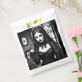 白黒ゴシック様式の女の子ハロウィーン フェイバーバッグ (封をした状態)