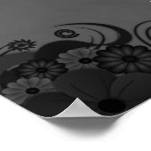 白黒ゴシック結婚の13テーブル座席表 ポスター (角)