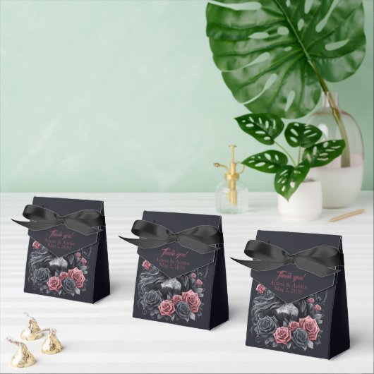 白黒ゴシック結婚体のカップル フェイバーボックス (複数)