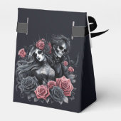 白黒ゴシック結婚体のカップル フェイバーボックス (裏面サイド)