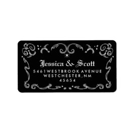 白黒ゴシック結婚体の住所 ラベル