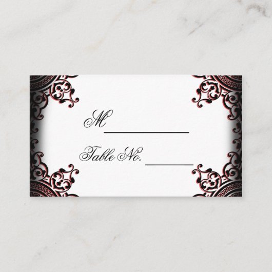 白黒ゴシック結婚体座席表 プレイスカード (正面)