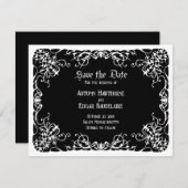 白黒ゴシック結婚体 セーブザデート (正面/裏面)